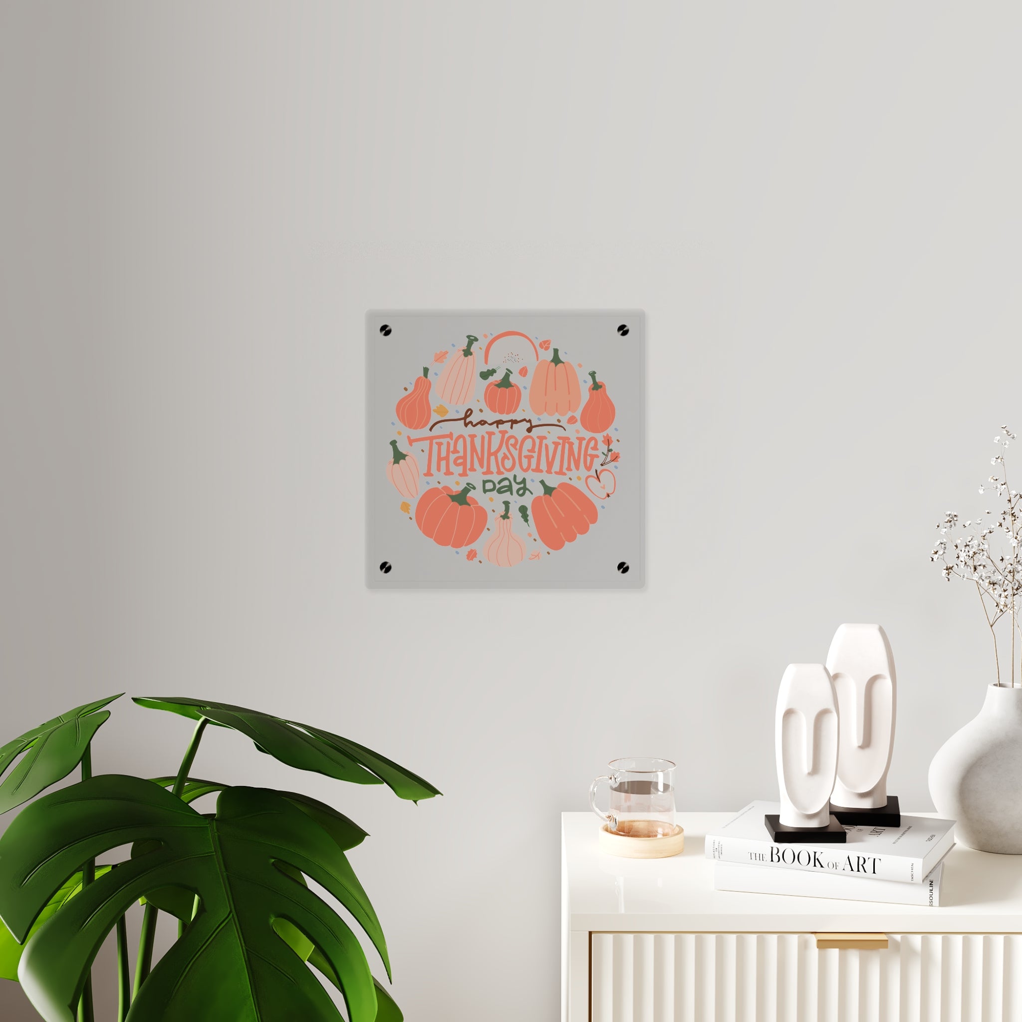 Happy Thanksgiving Acrylic Wall Art Panel — Peachy Pumpkin Patch