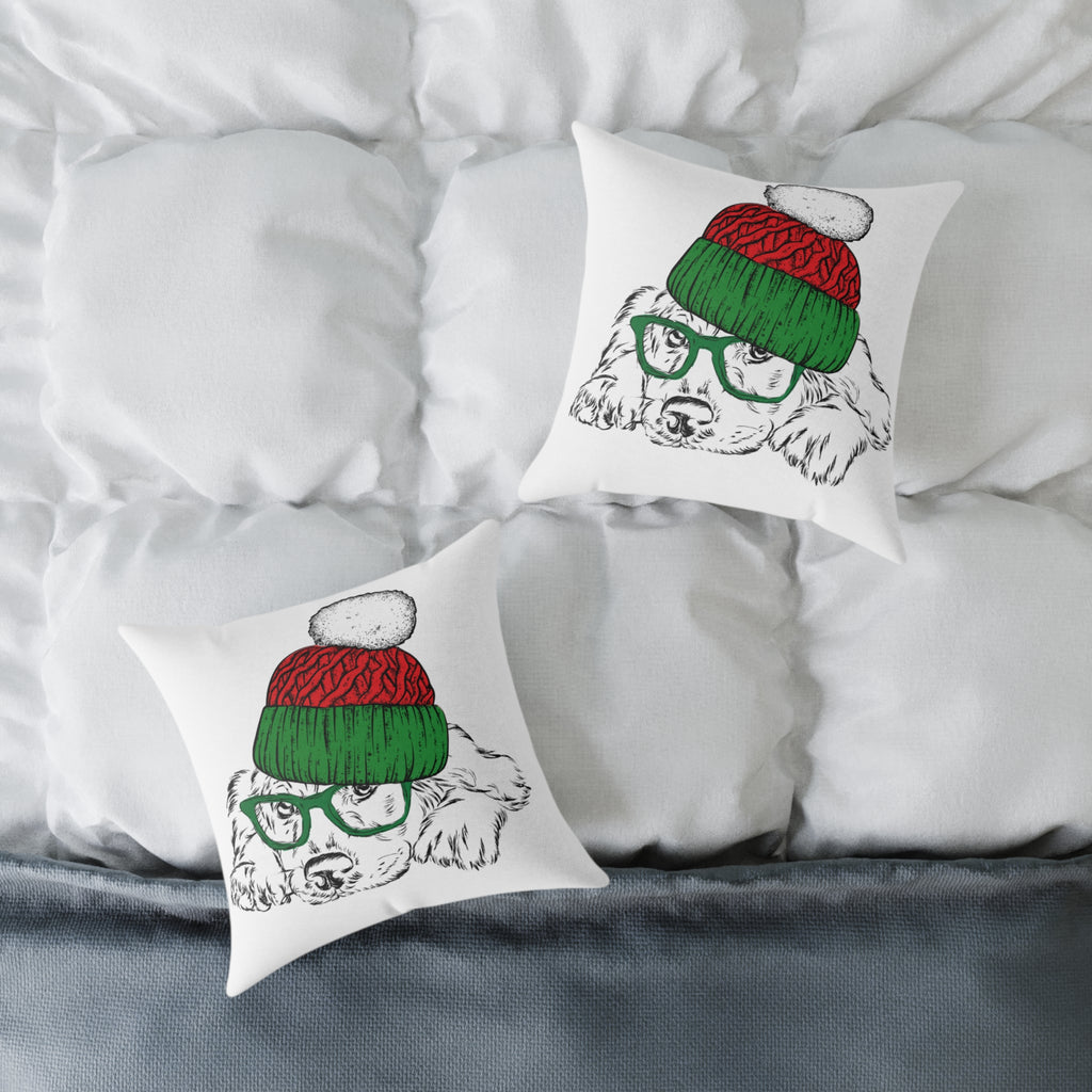 Christmas Retriever w/ Beanie Pillow