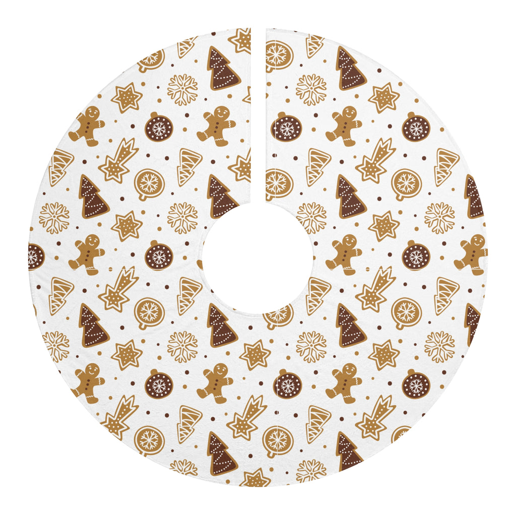 Gingerbread Cookie Patterned Christmas Tree Skirt
