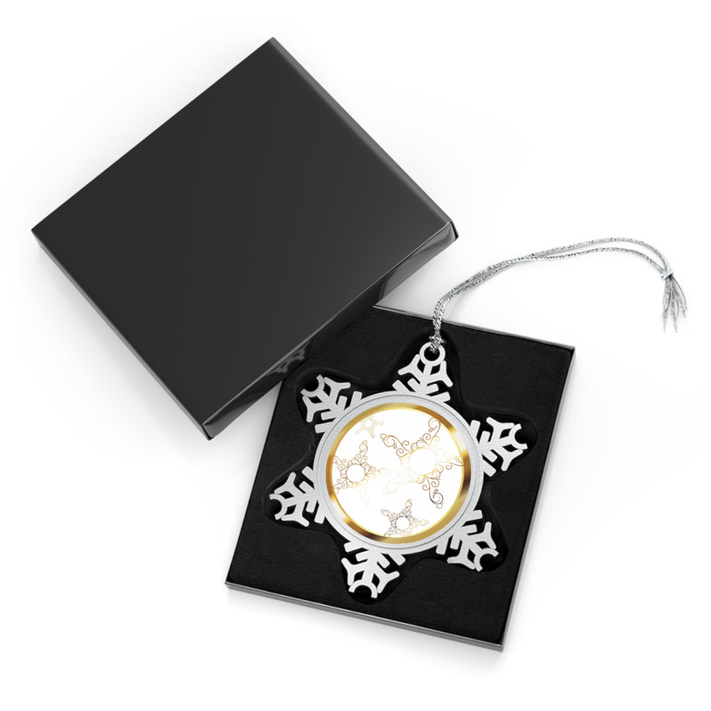 Elegant Pewter Snowflake Ornament