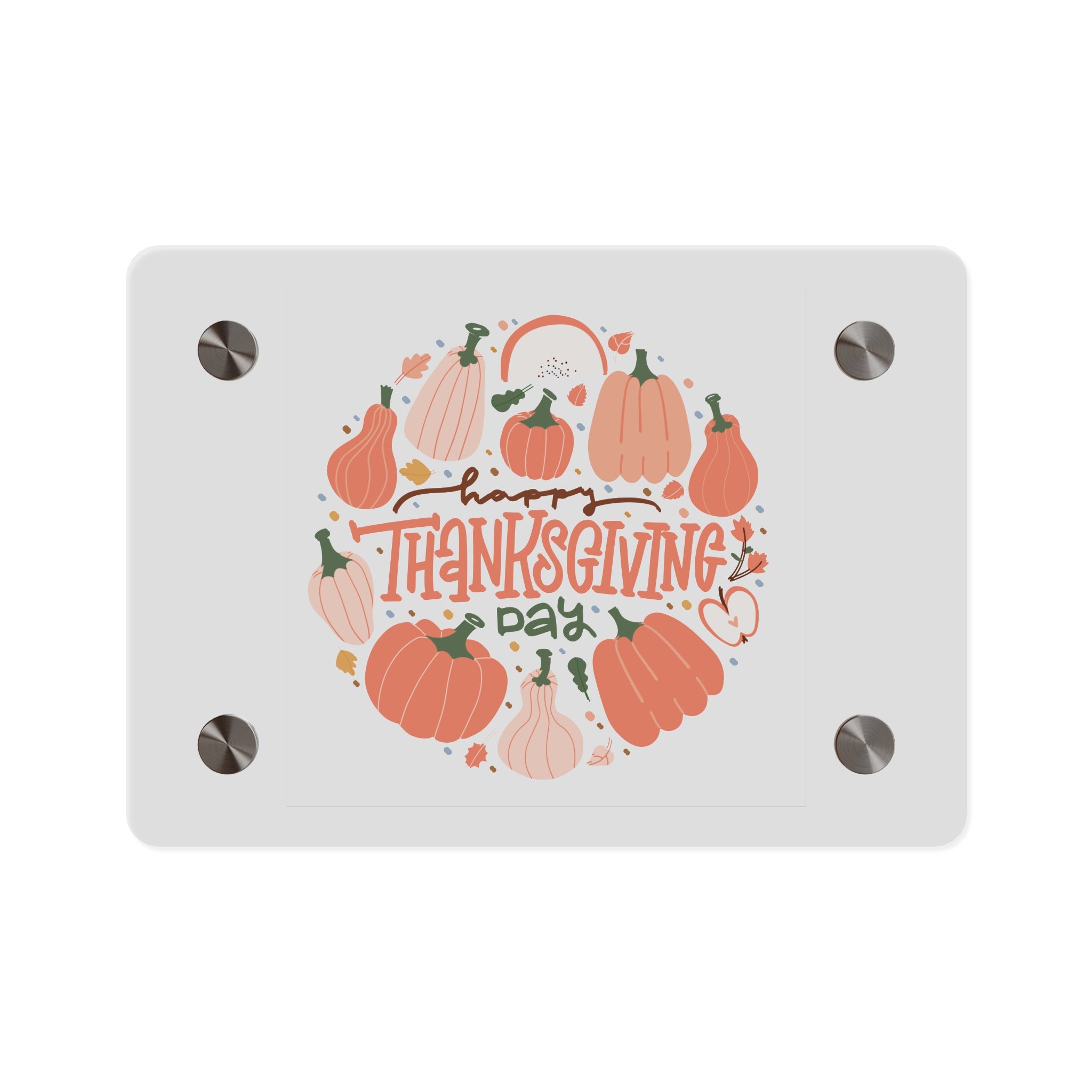 Happy Thanksgiving Acrylic Wall Art Panel — Peachy Pumpkin Patch