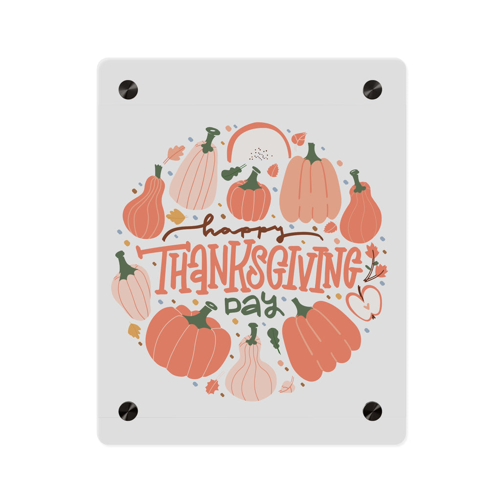 Happy Thanksgiving Acrylic Wall Art Panel — Peachy Pumpkin Patch