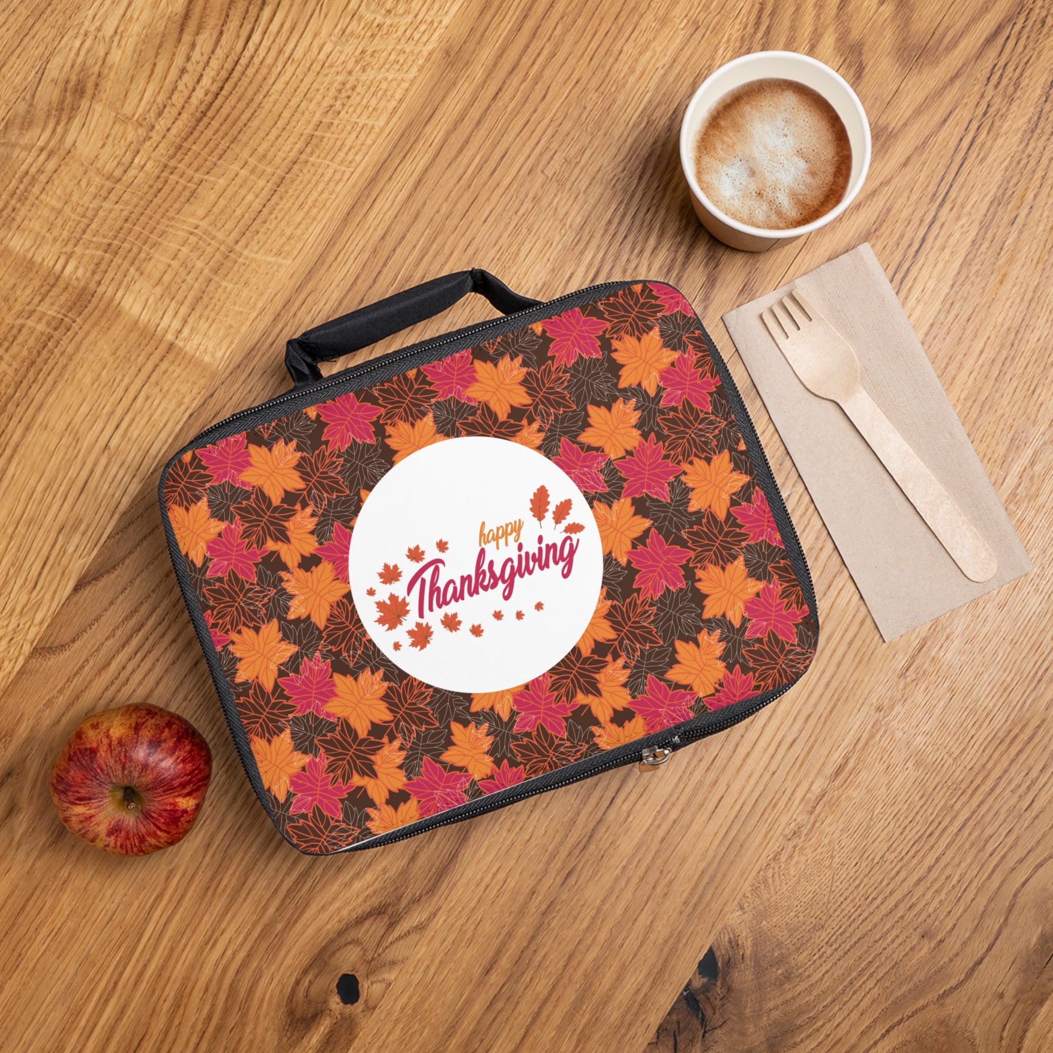Thanksgiving Lunch Bag - Fall Leaves Design