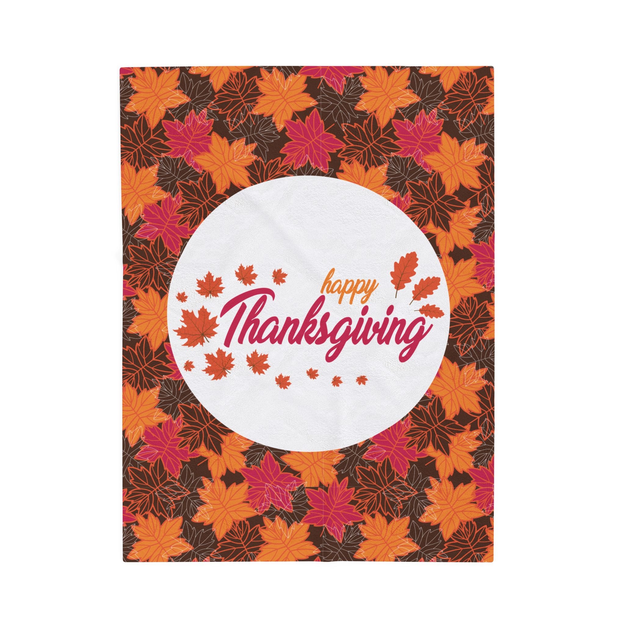 Thanksgiving Velvet Plush Blanket - Autumn Leaves