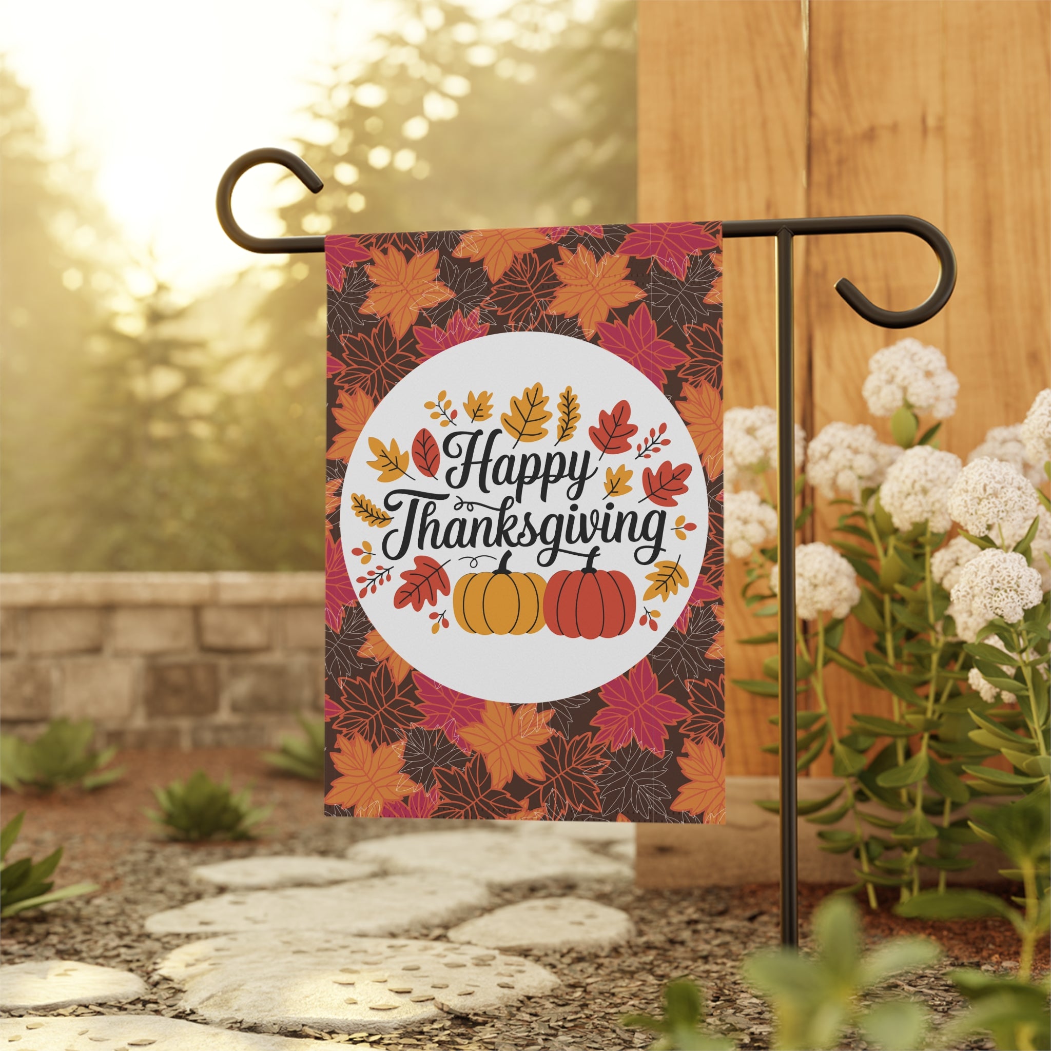 Happy Thanksgiving Yard & House Banner - Fall Leaves