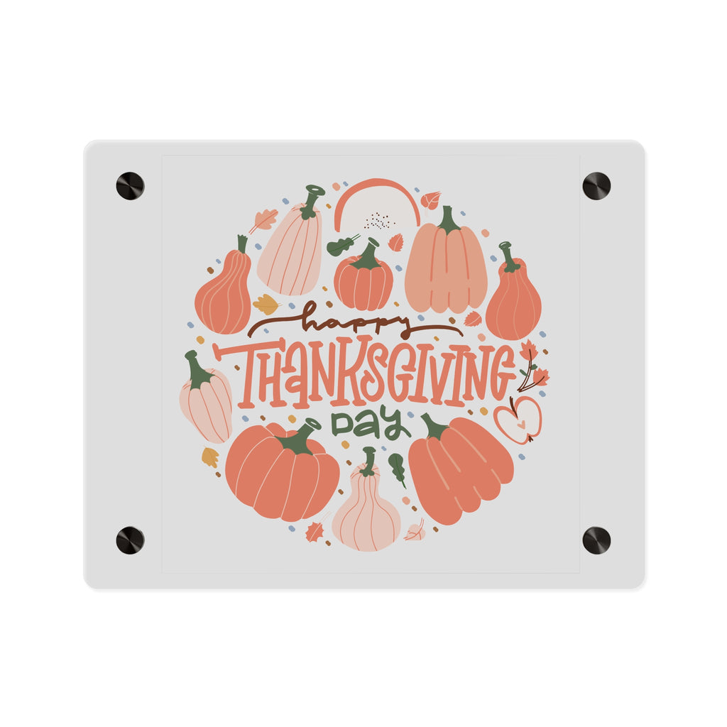 Happy Thanksgiving Acrylic Wall Art Panel — Peachy Pumpkin Patch