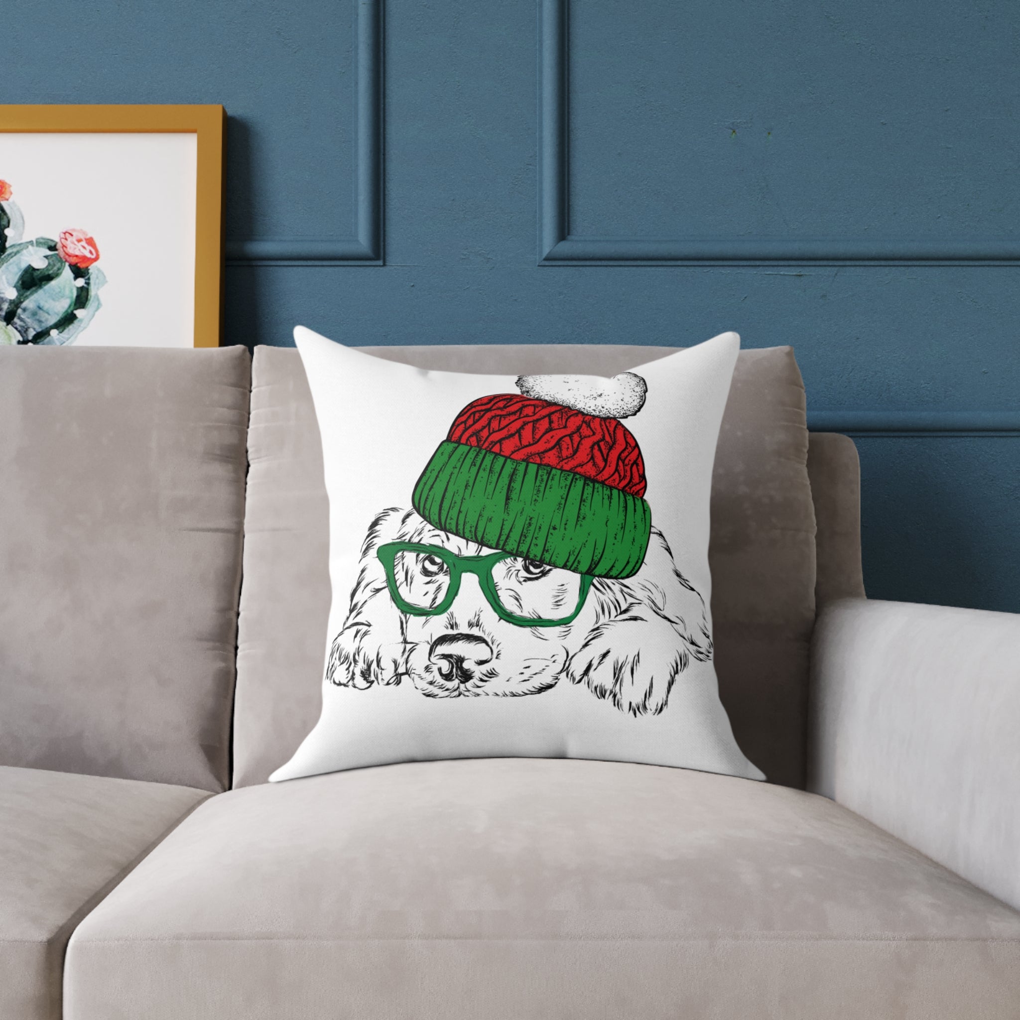 Christmas Retriever w/ Beanie Pillow