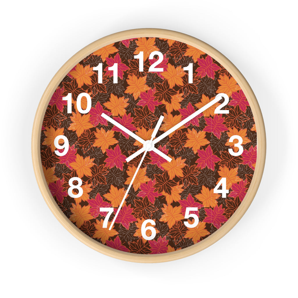 Seasonal Themed Wall Clock - Fall Leaves