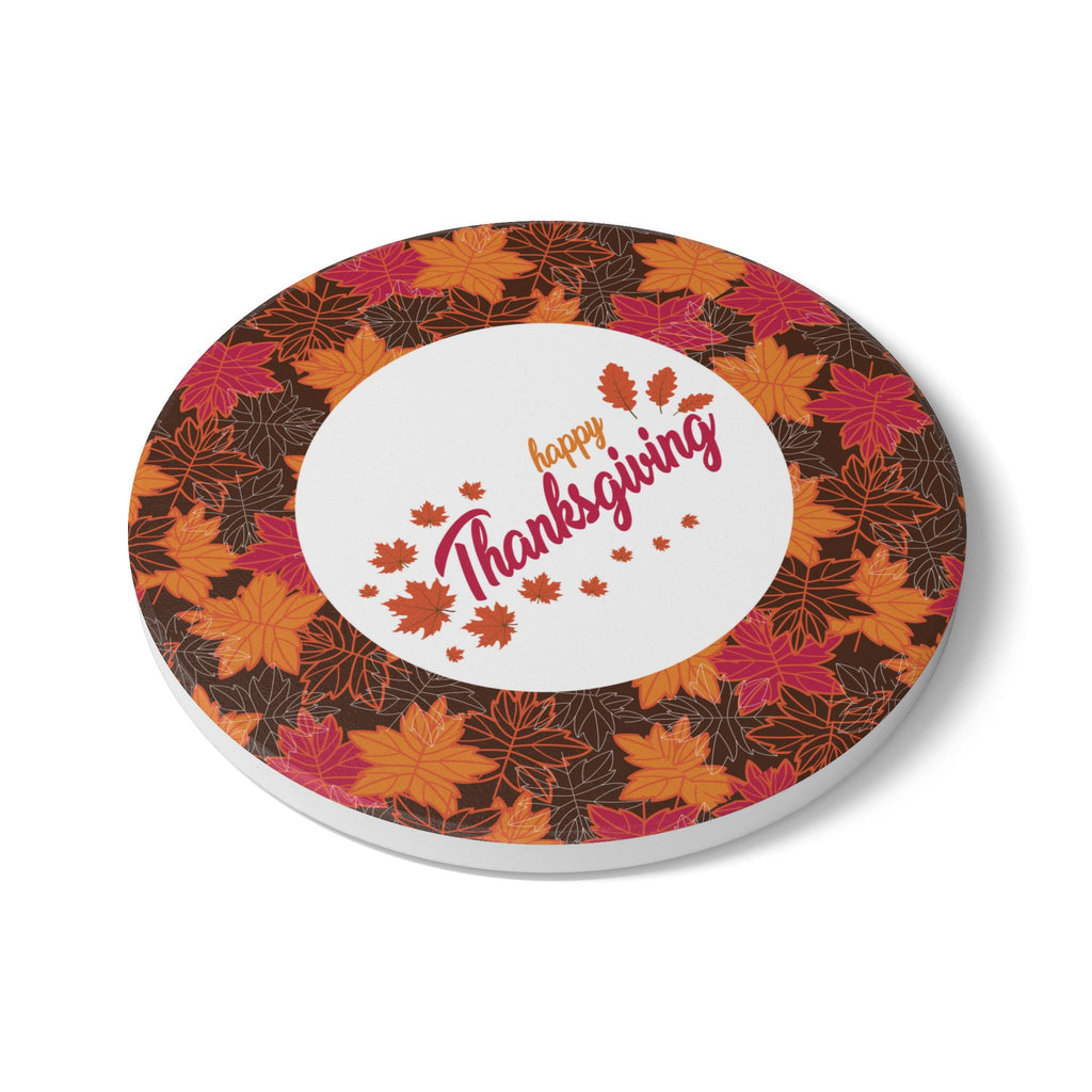 Thanksgiving Ceramic Coaster - Fall Leaves
