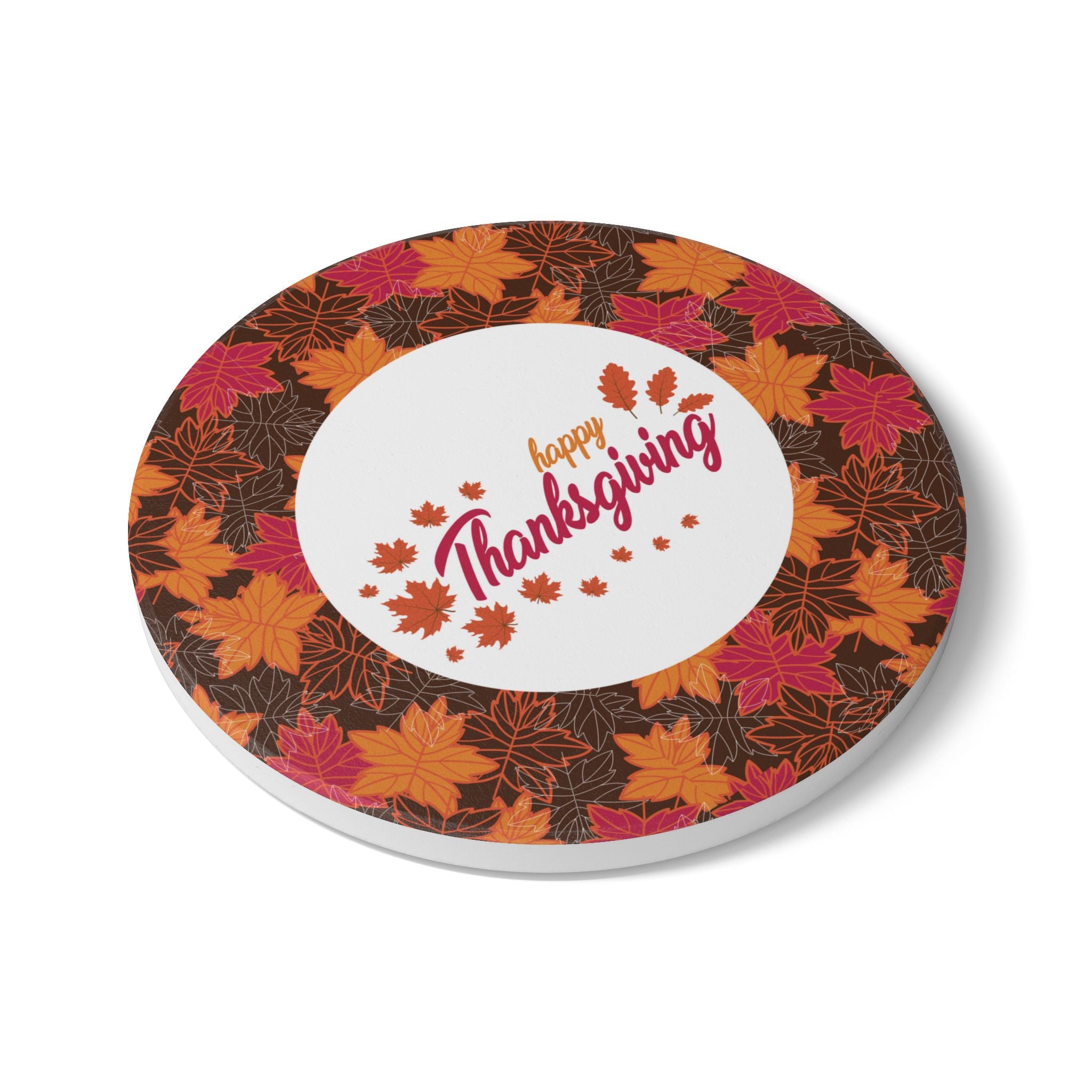 Thanksgiving Ceramic Coaster - Fall Leaves