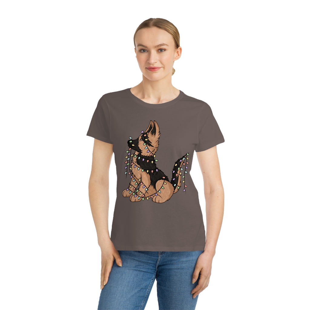 Organic Women's Tee Shirt - Christmas German Shepherd
