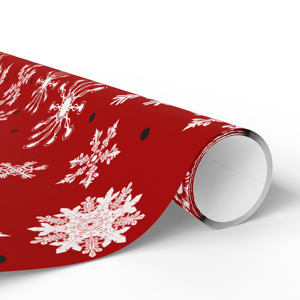 Christmas Gift Wrap Roll - Red/White Snowflakes