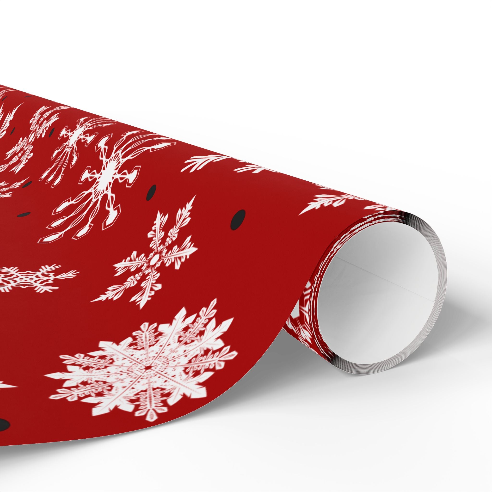 Christmas Gift Wrap Roll - Red/White Snowflakes