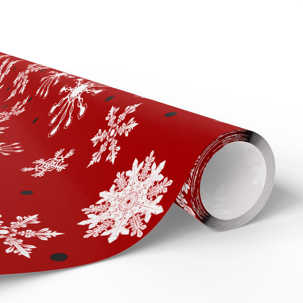 Christmas Gift Wrap Roll - Red/White Snowflakes