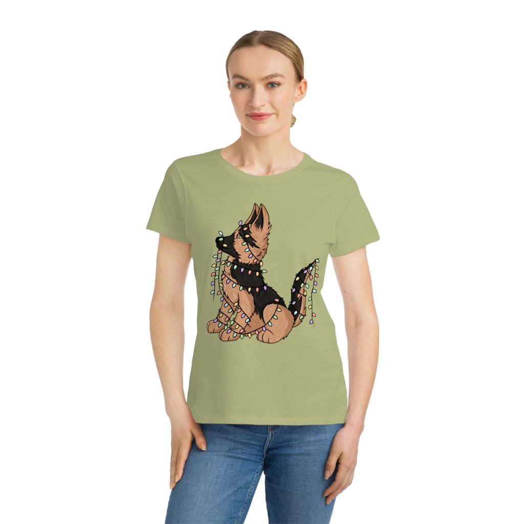 Organic Women's Tee Shirt - Christmas German Shepherd