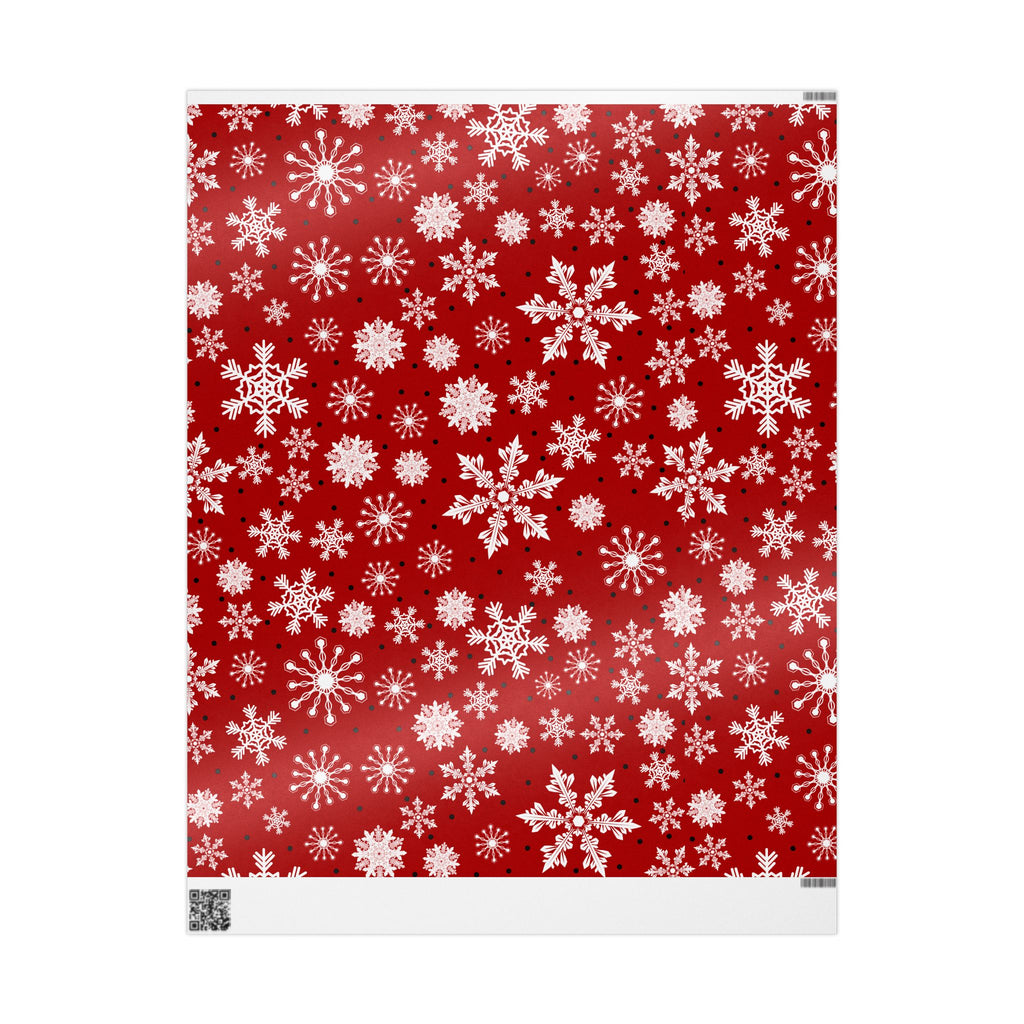 Christmas Gift Wrap Roll - Red/White Snowflakes
