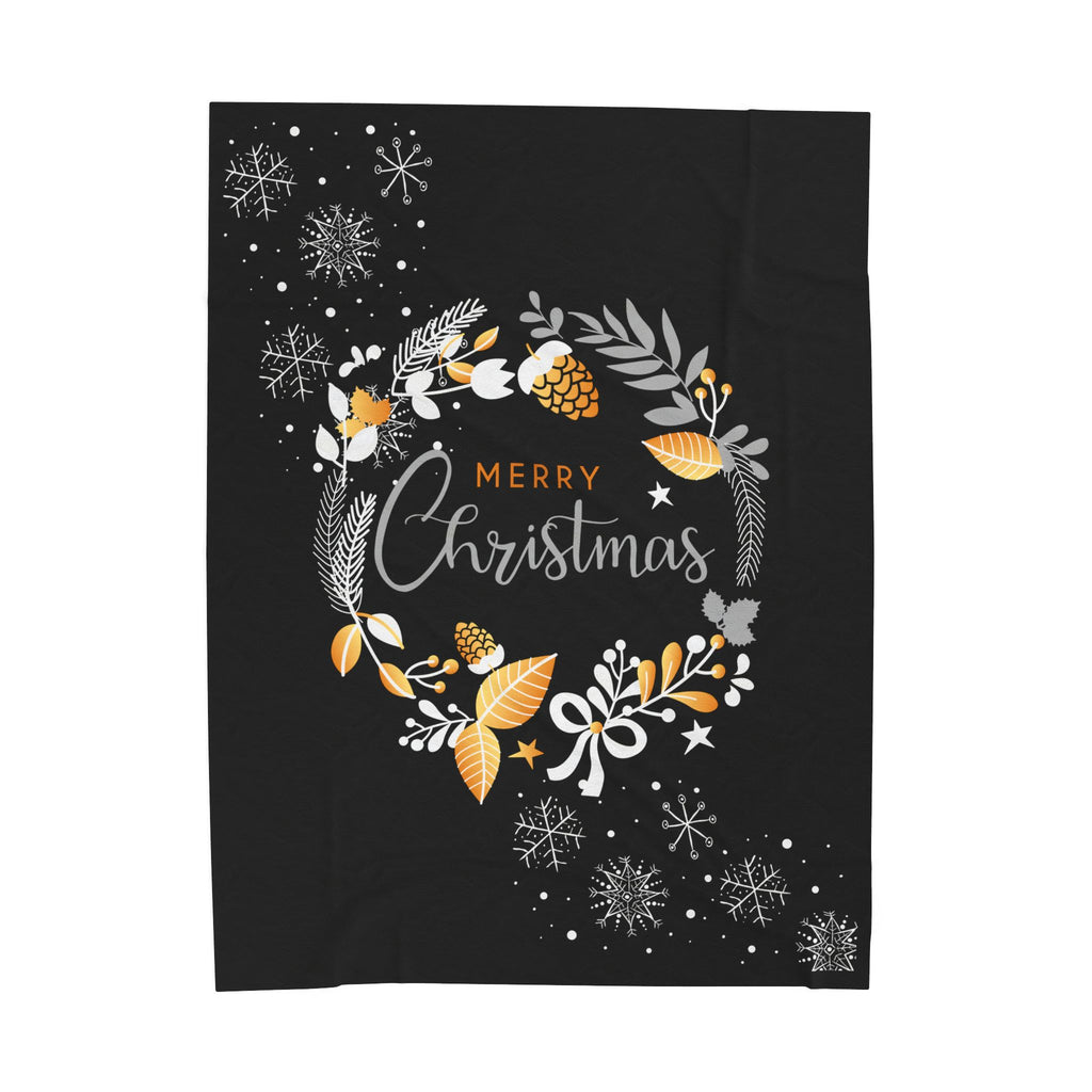 Merry Christmas Velveteen Plush Blanket