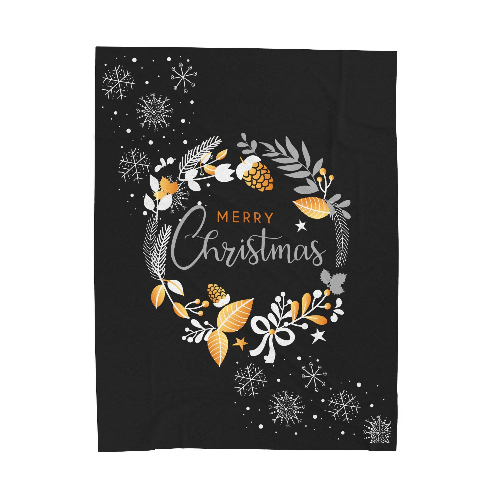 Merry Christmas Velveteen Plush Blanket