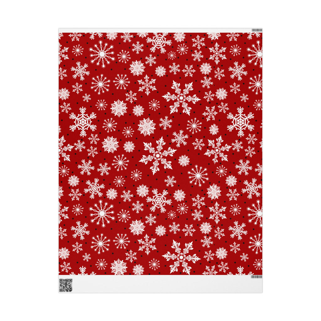 Christmas Gift Wrap Roll - Red/White Snowflakes