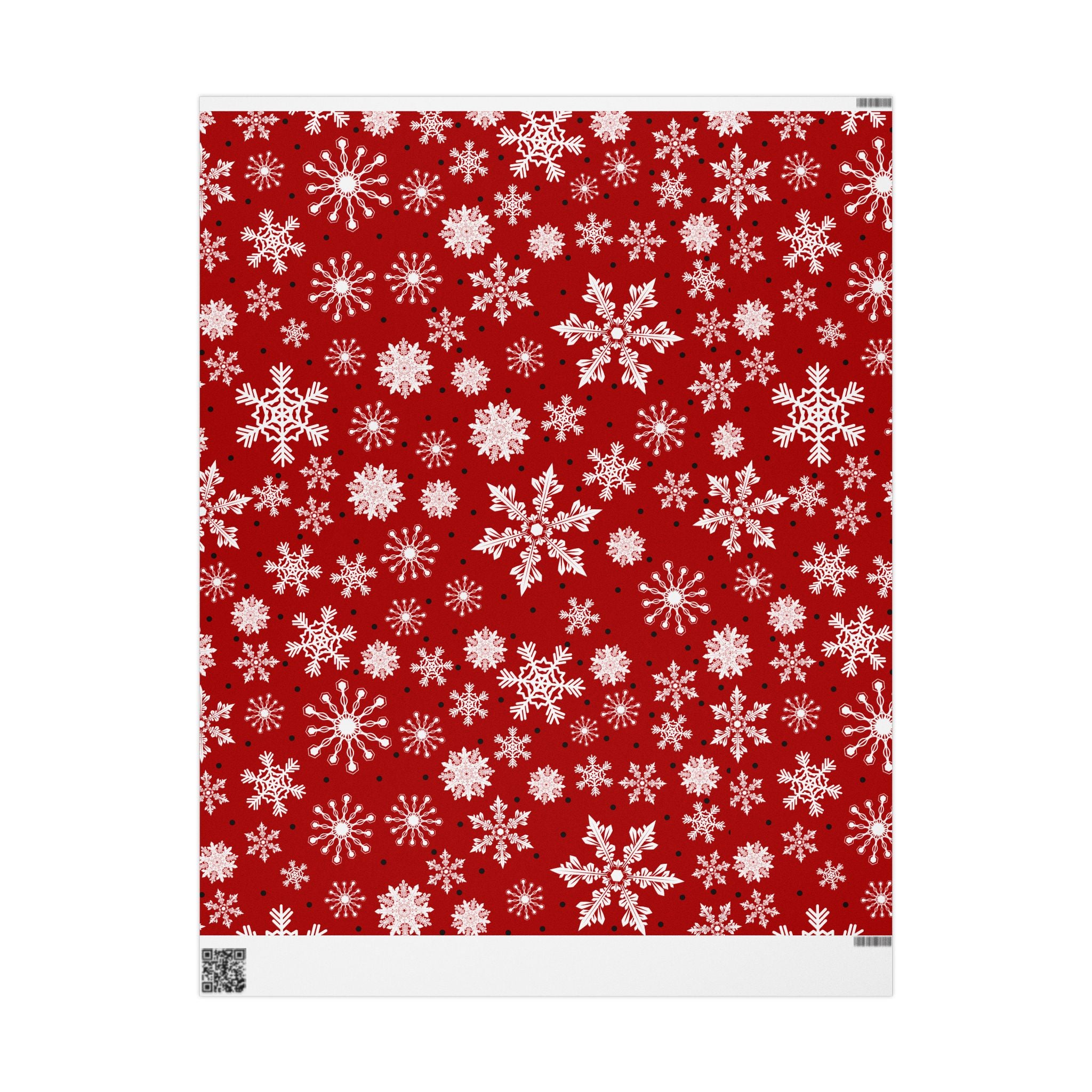 Christmas Gift Wrap Roll - Red/White Snowflakes