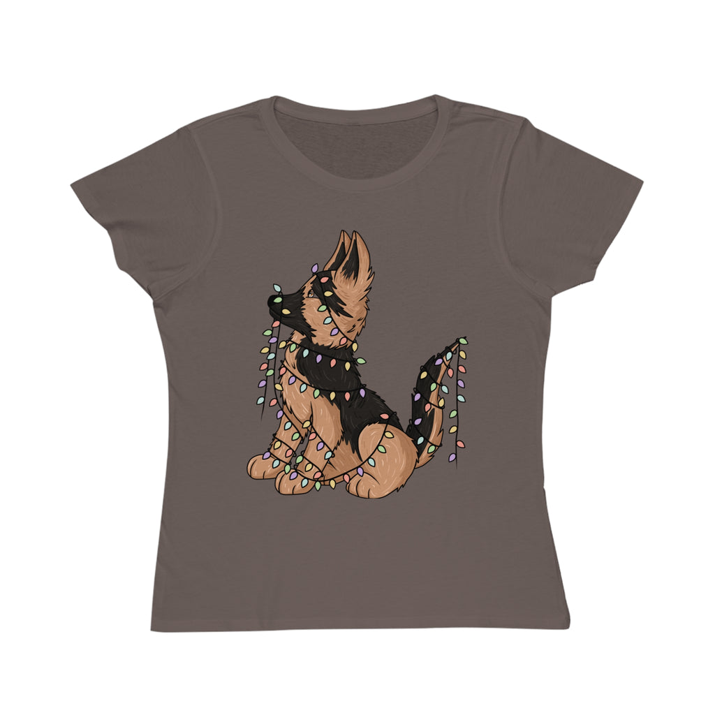 Organic Women's Tee Shirt - Christmas German Shepherd