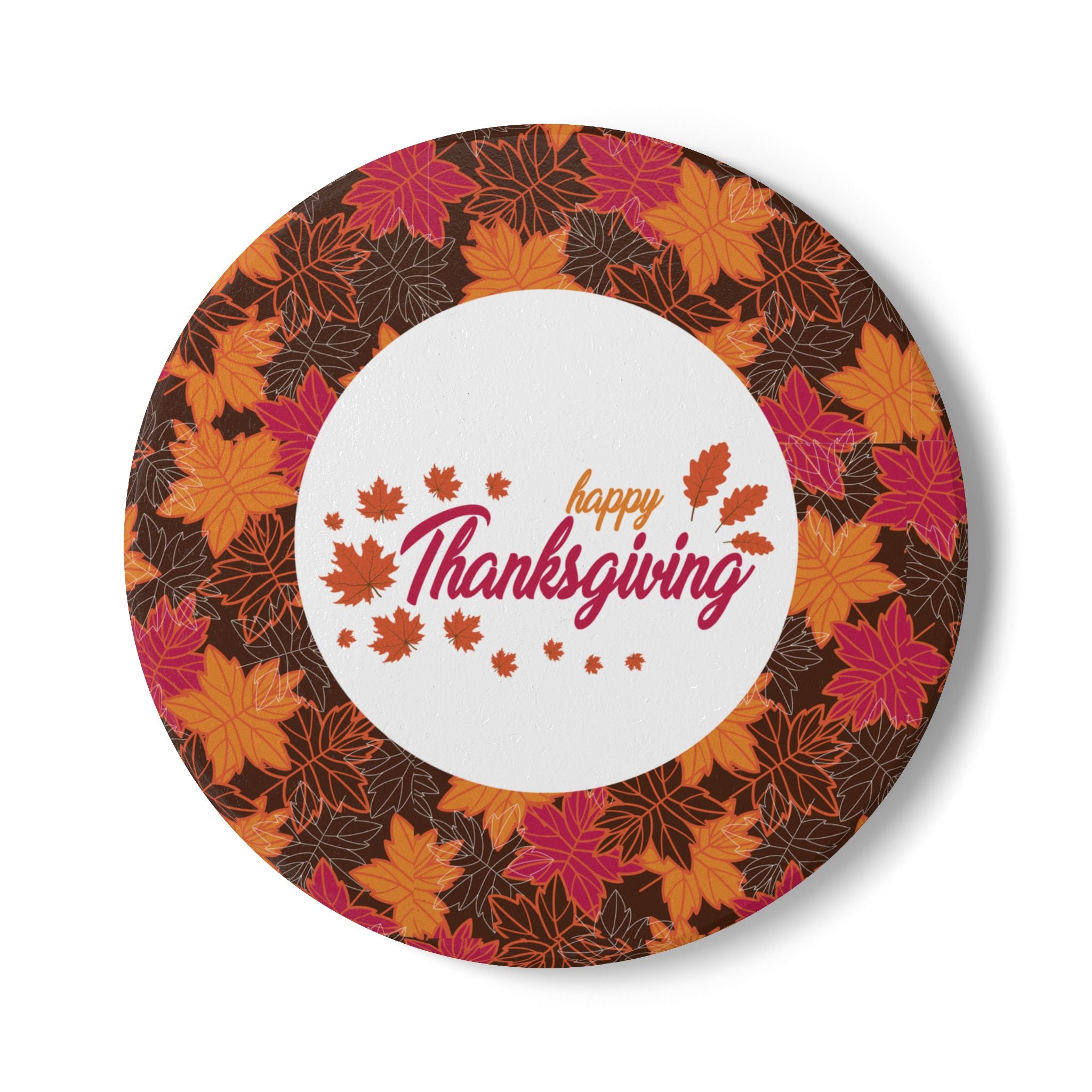 Thanksgiving Ceramic Coaster - Fall Leaves