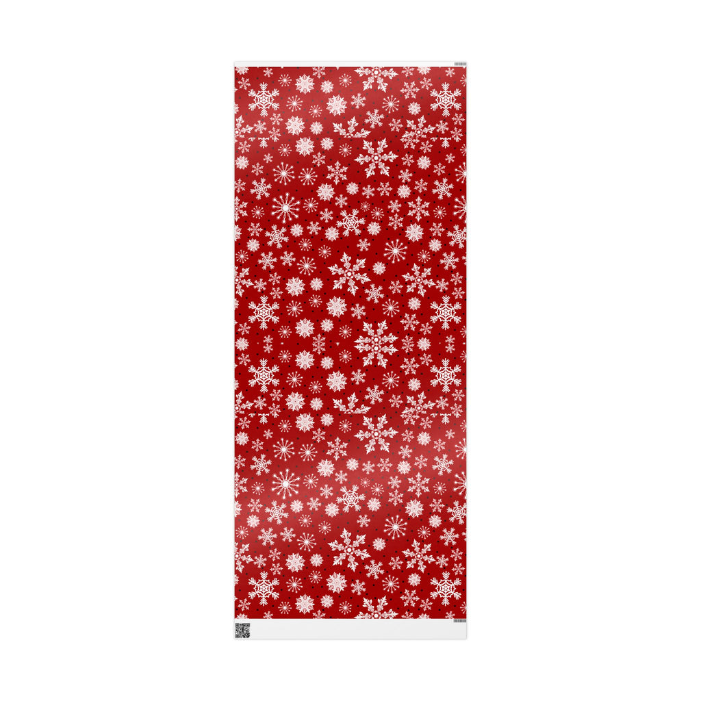 Christmas Gift Wrap Roll - Red/White Snowflakes