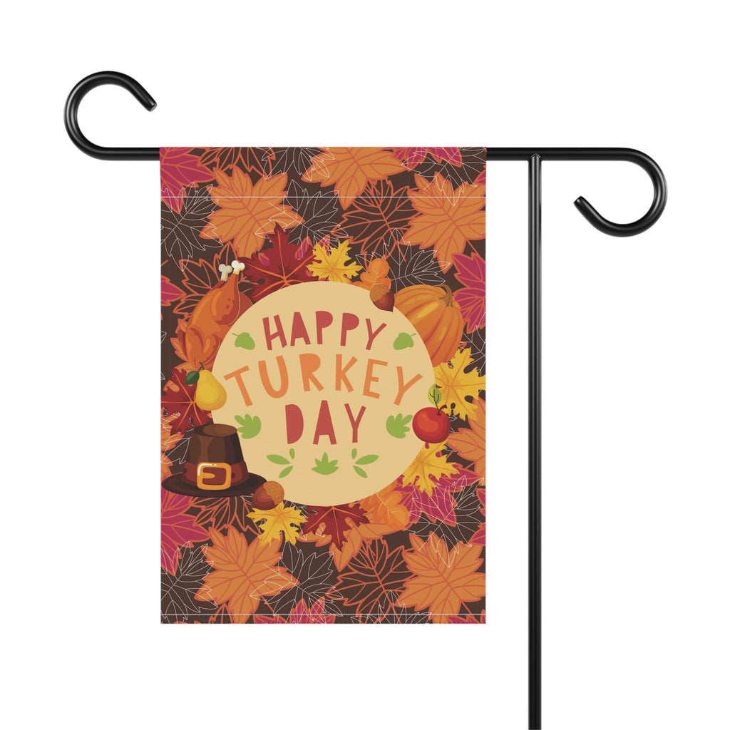 Thanksgiving Garden Flag - Happy Turkey Day