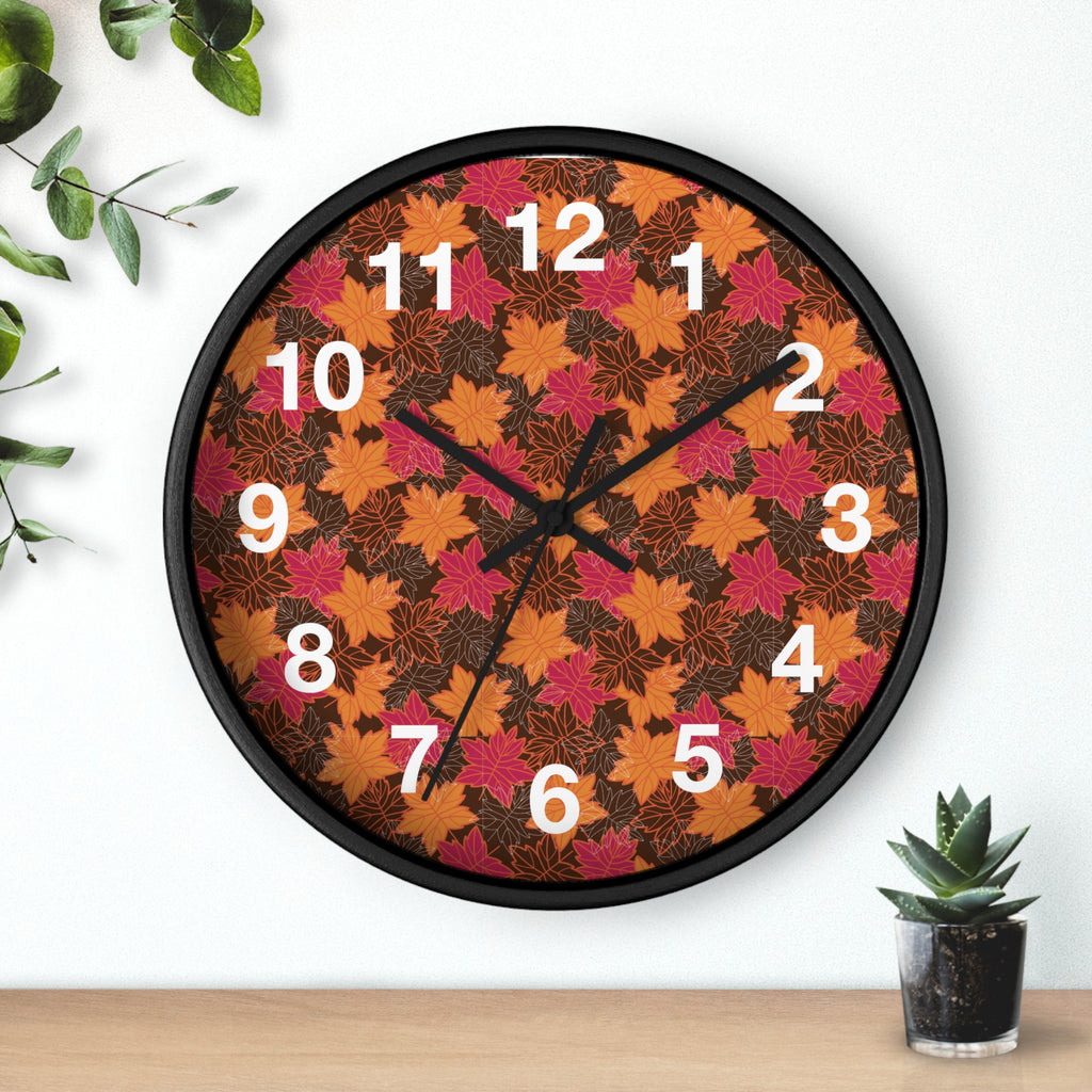 Seasonal Themed Wall Clock - Fall Leaves