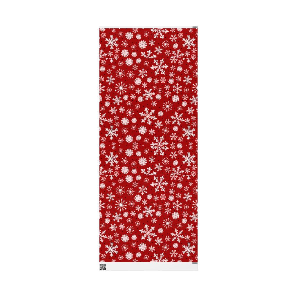 Christmas Gift Wrap Roll - Red/White Snowflakes