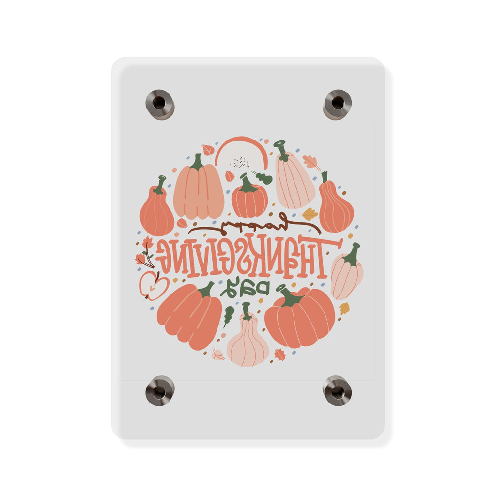 Happy Thanksgiving Acrylic Wall Art Panel — Peachy Pumpkin Patch