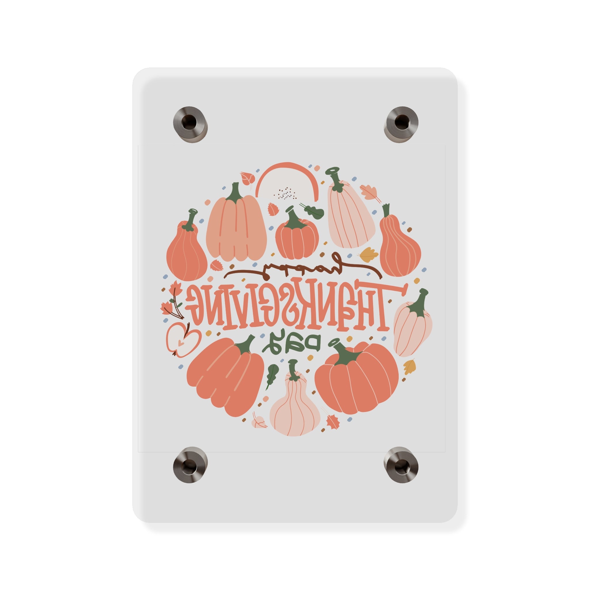 Happy Thanksgiving Acrylic Wall Art Panel — Peachy Pumpkin Patch