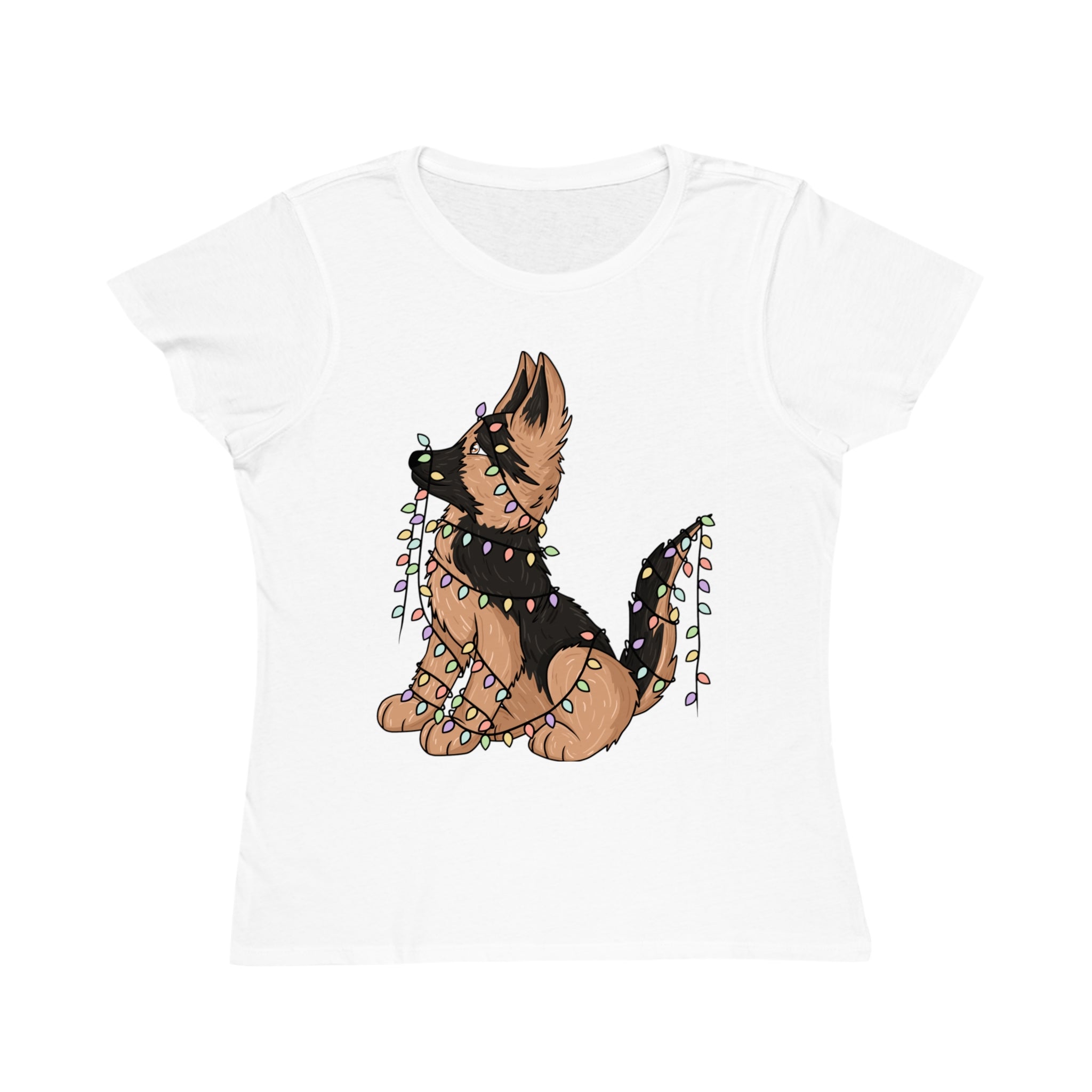 Organic Women's Tee Shirt - Christmas German Shepherd