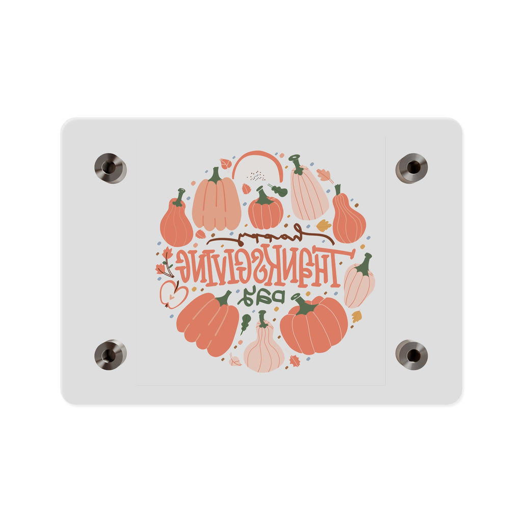 Happy Thanksgiving Acrylic Wall Art Panel — Peachy Pumpkin Patch