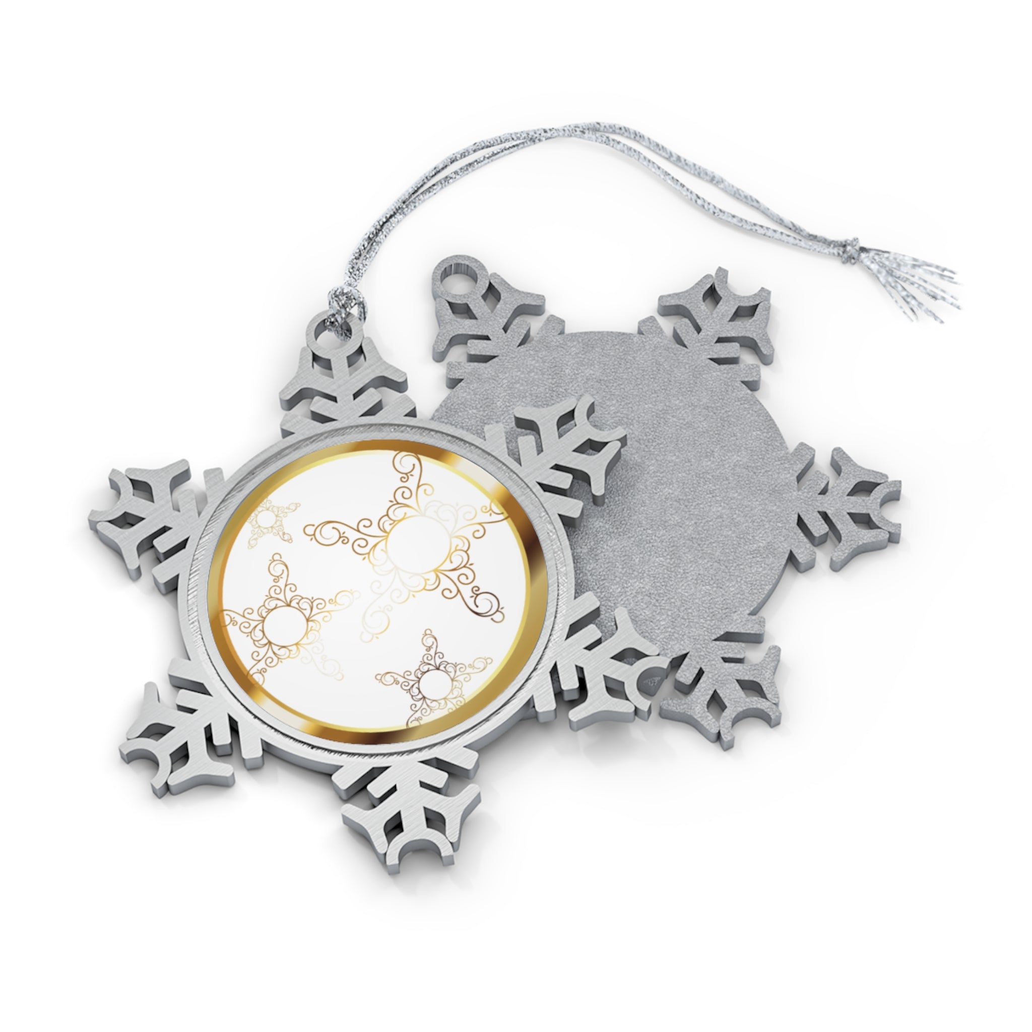 Elegant Pewter Snowflake Ornament
