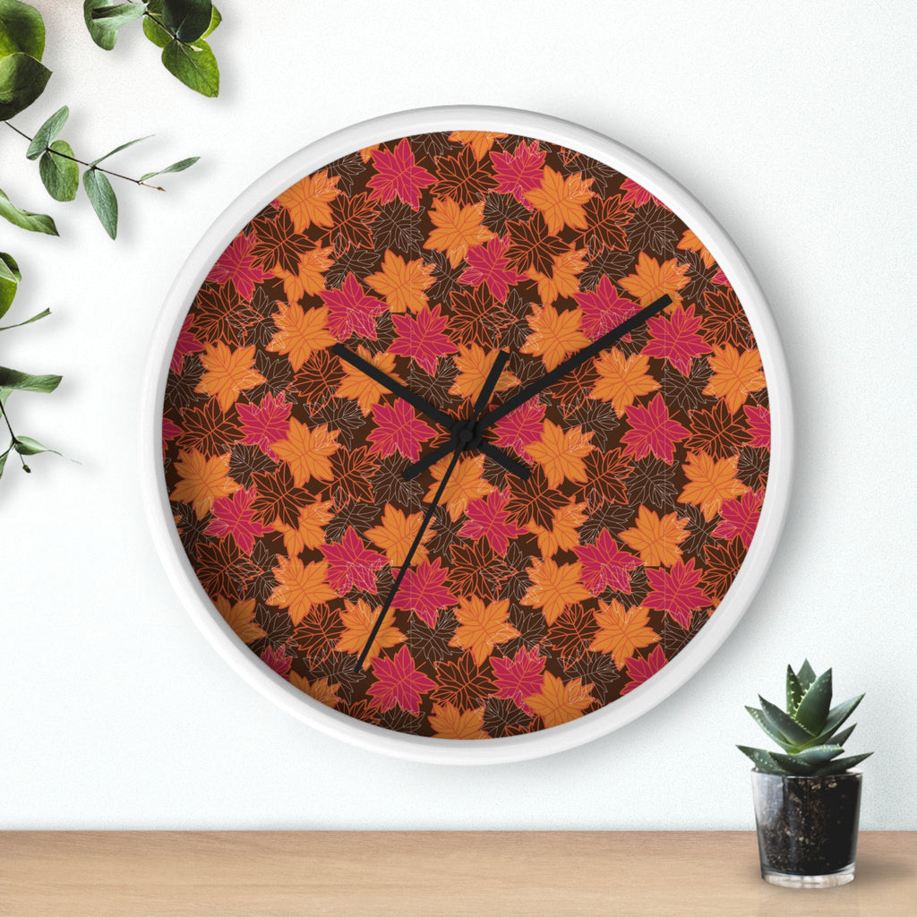 Seasonal Themed Wall Clock - Fall Leaves