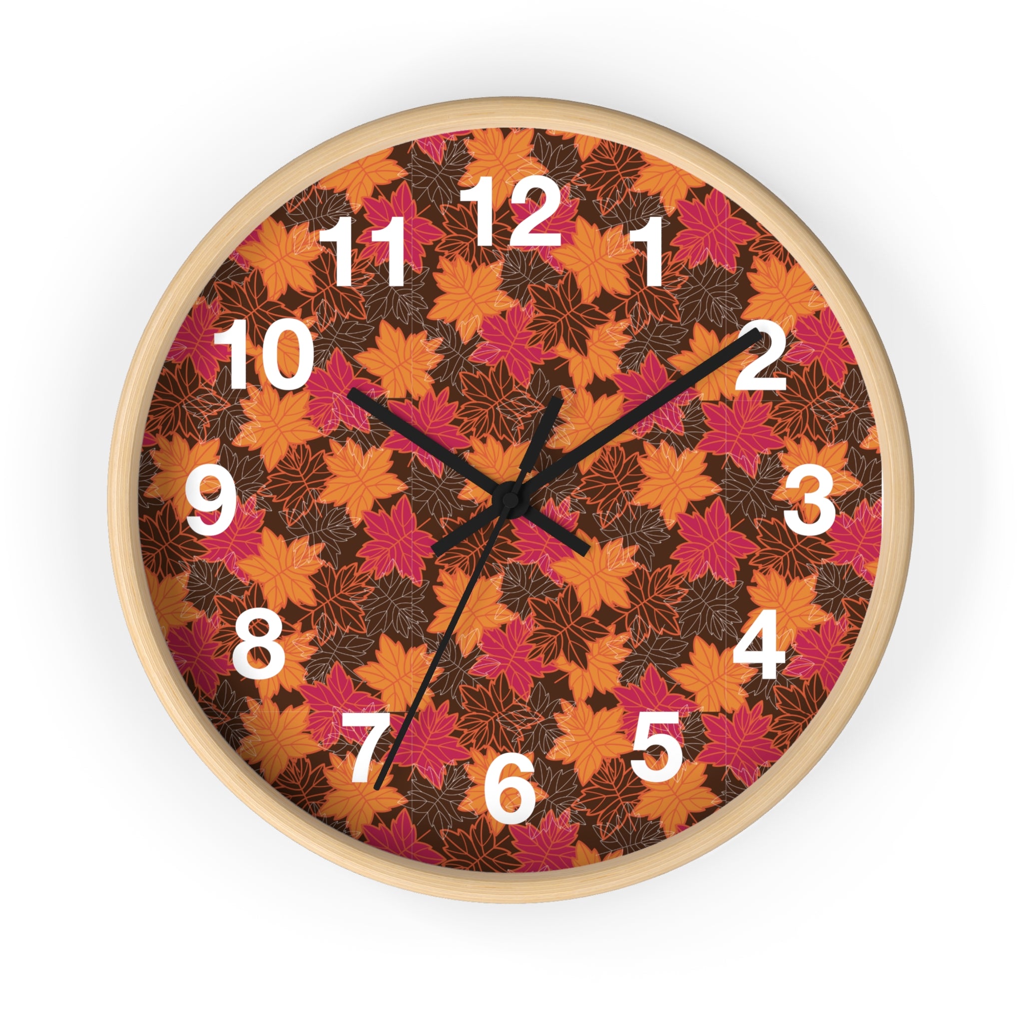 Seasonal Themed Wall Clock - Fall Leaves