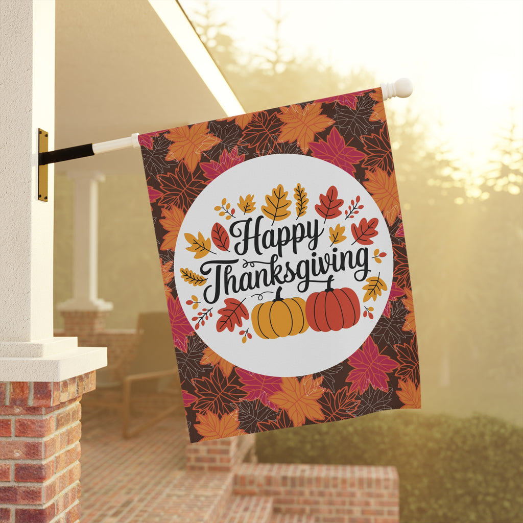 Happy Thanksgiving Yard & House Banner - Fall Leaves