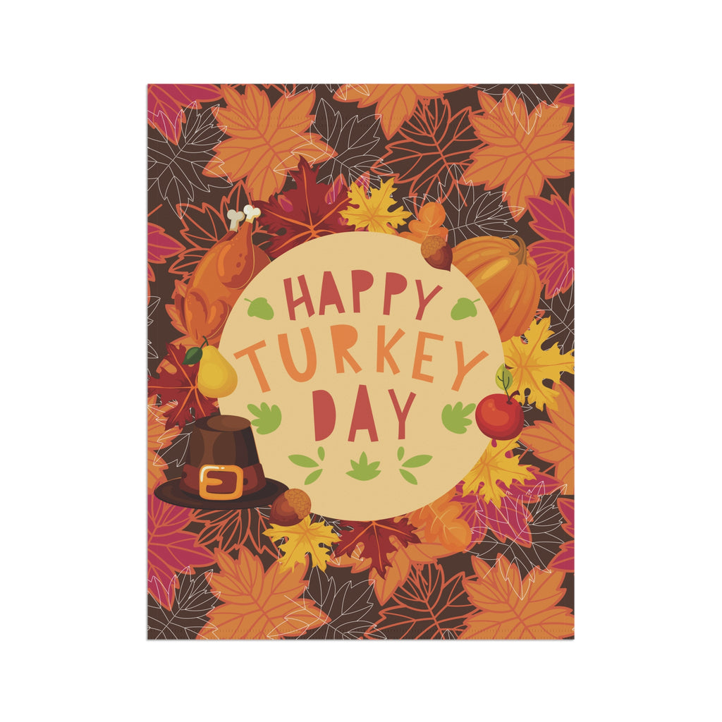 Thanksgiving Garden Flag - Happy Turkey Day