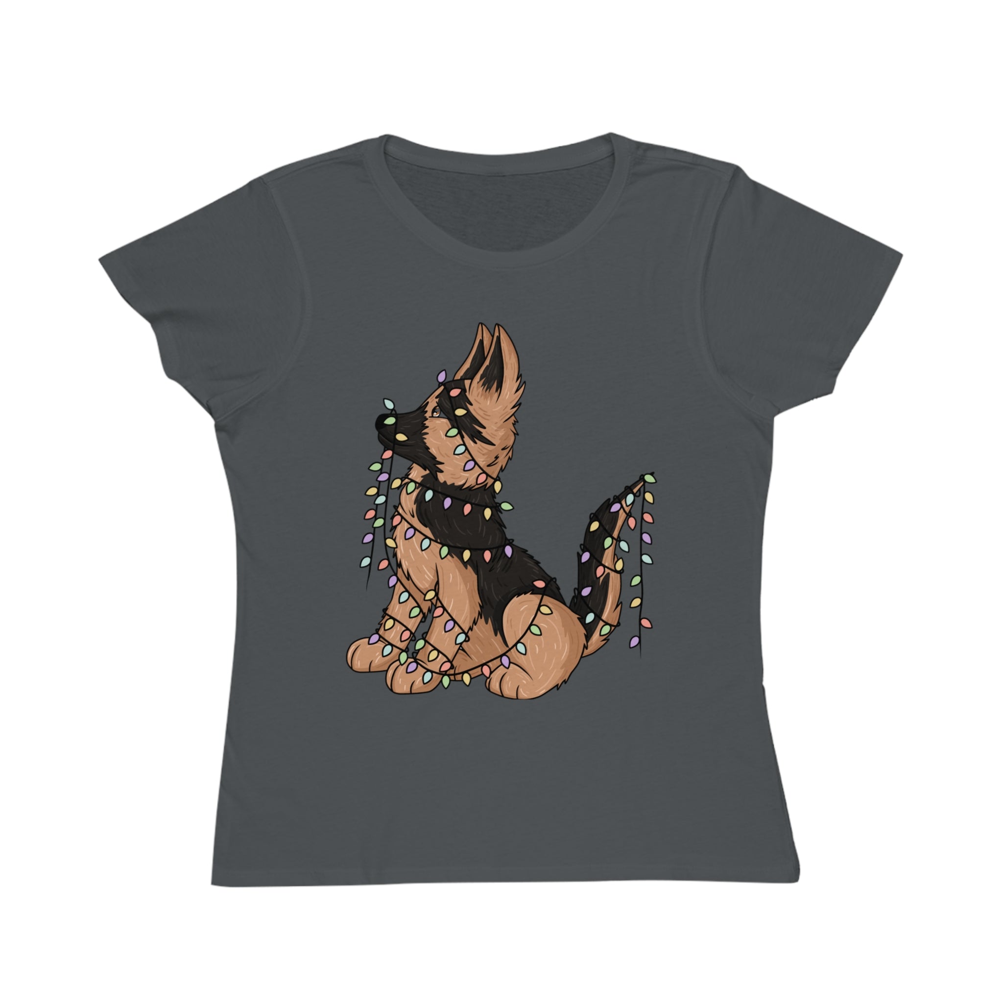 Organic Women's Tee Shirt - Christmas German Shepherd