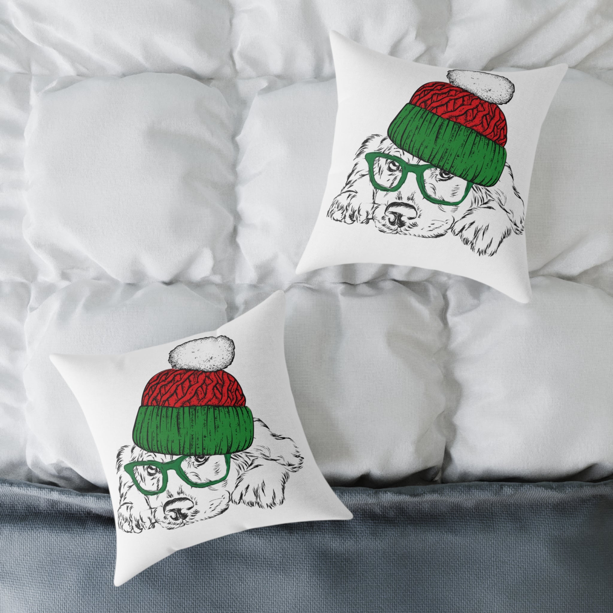 Christmas Retriever w/ Beanie Pillow