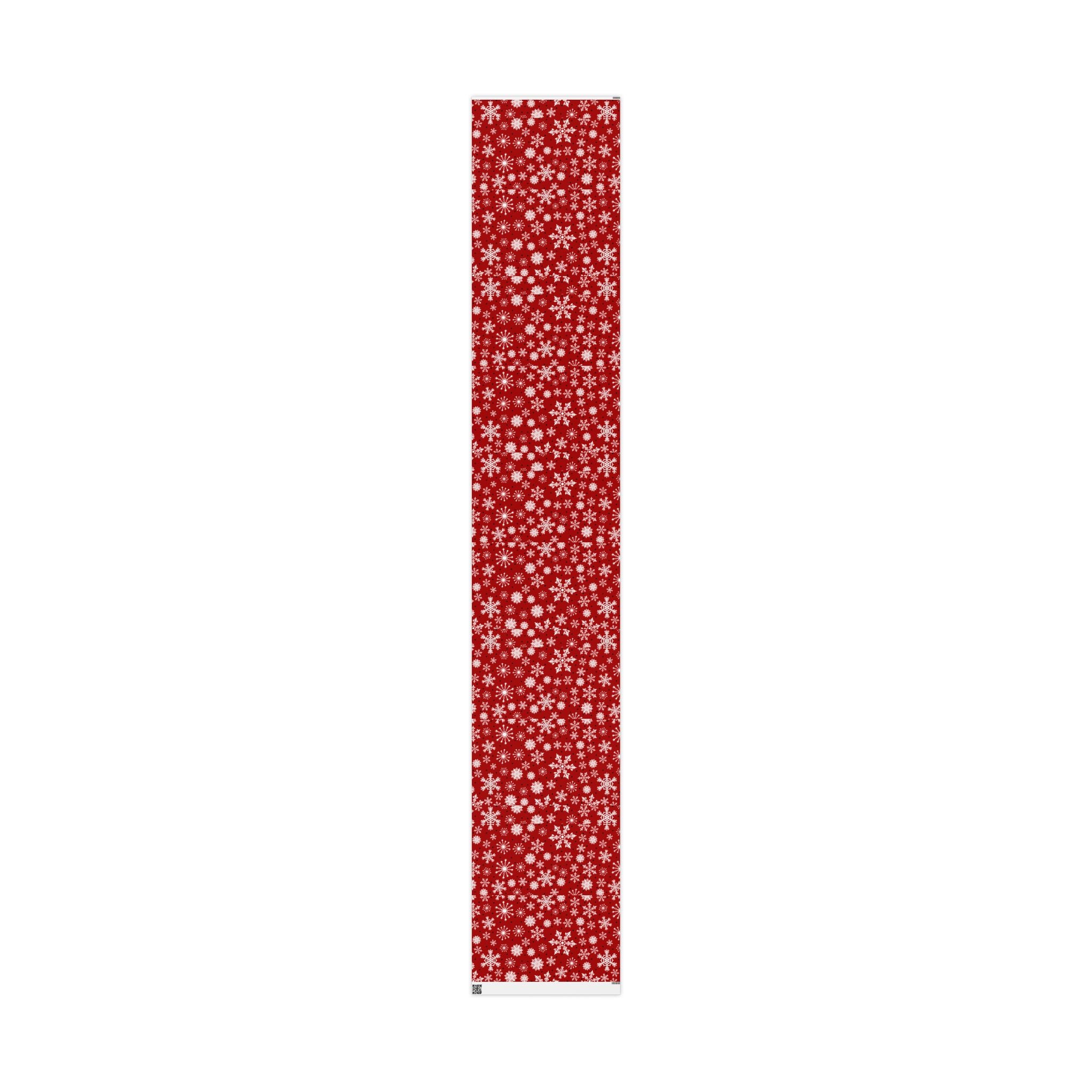 Christmas Gift Wrap Roll - Red/White Snowflakes