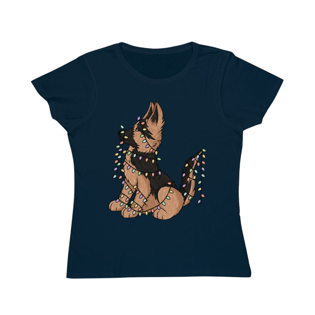 Organic Women's Tee Shirt - Christmas German Shepherd