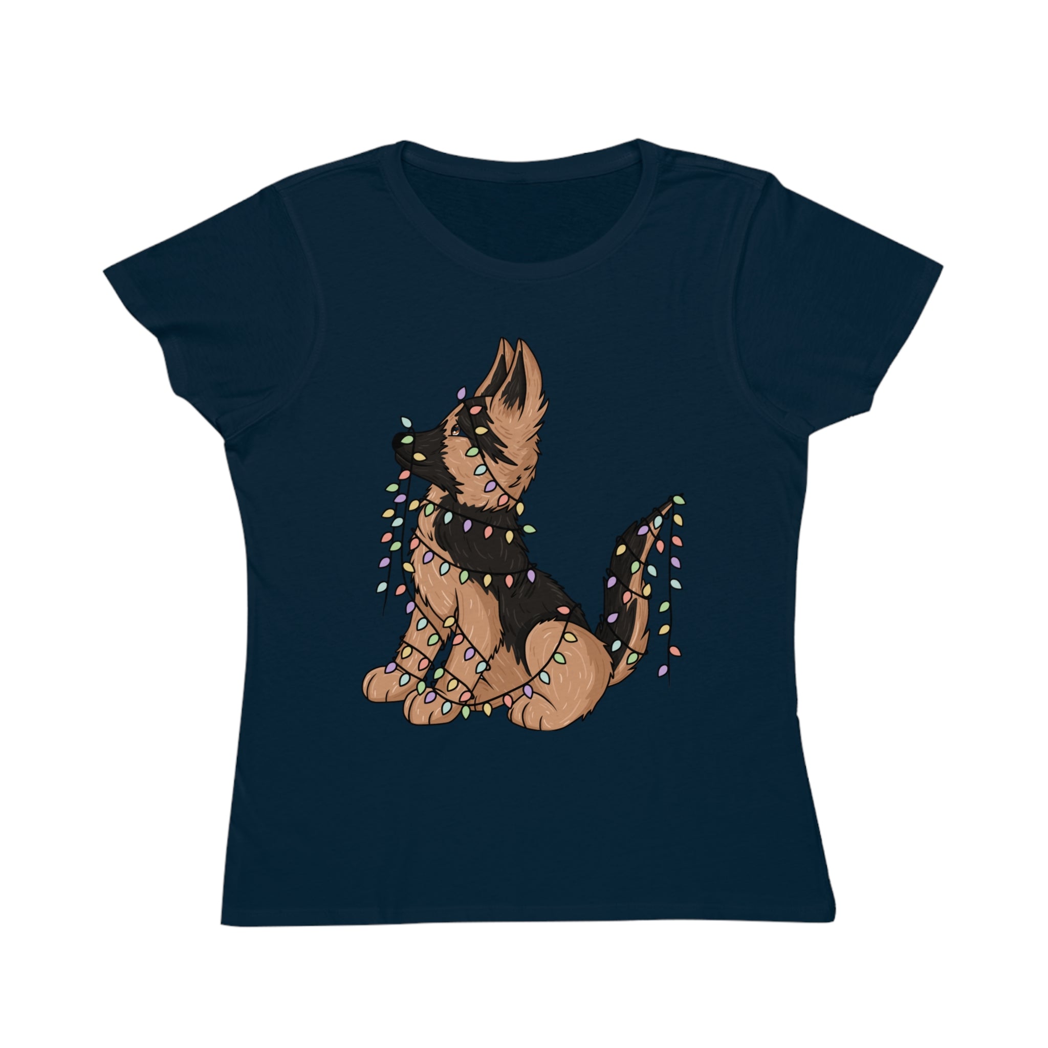 Organic Women's Tee Shirt - Christmas German Shepherd
