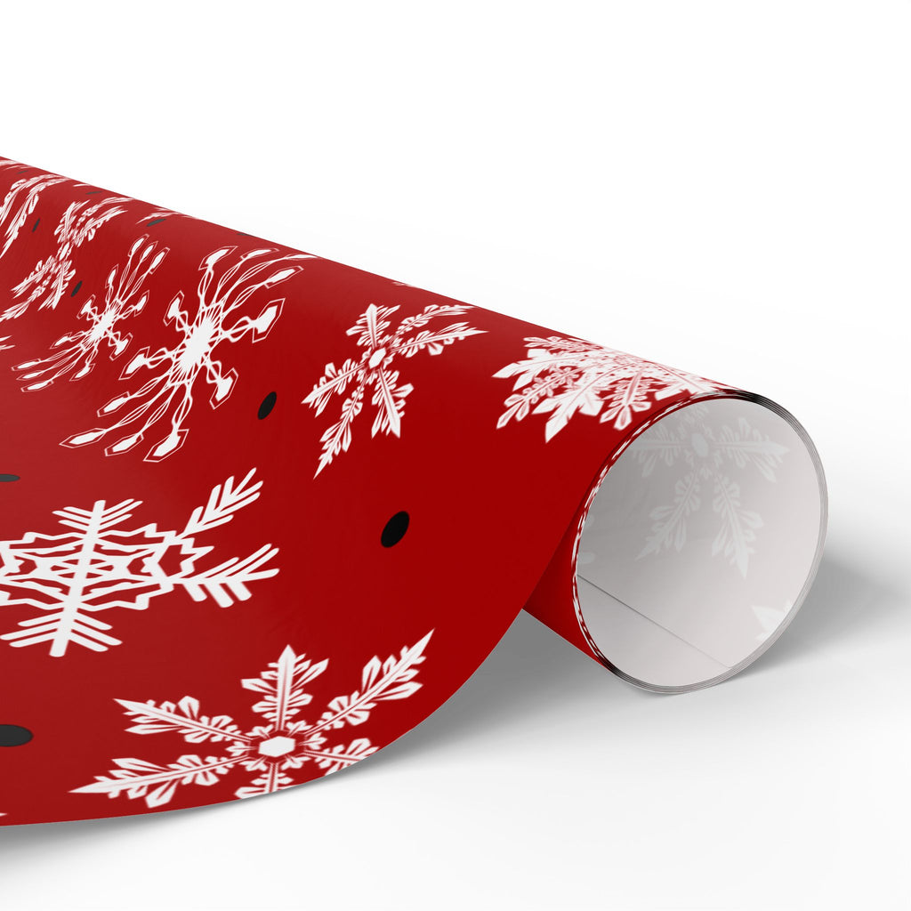 Christmas Gift Wrap Roll - Red/White Snowflakes