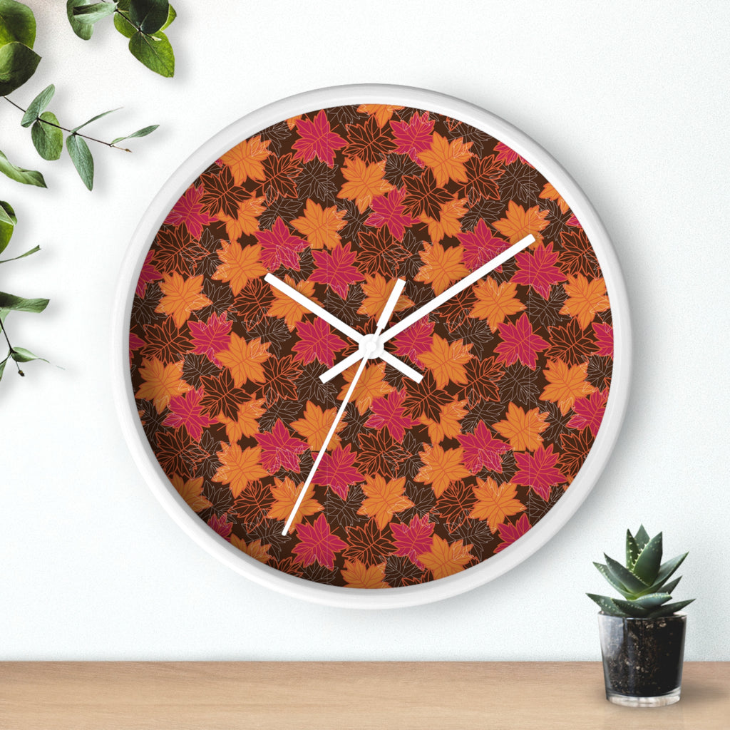Seasonal Themed Wall Clock - Fall Leaves