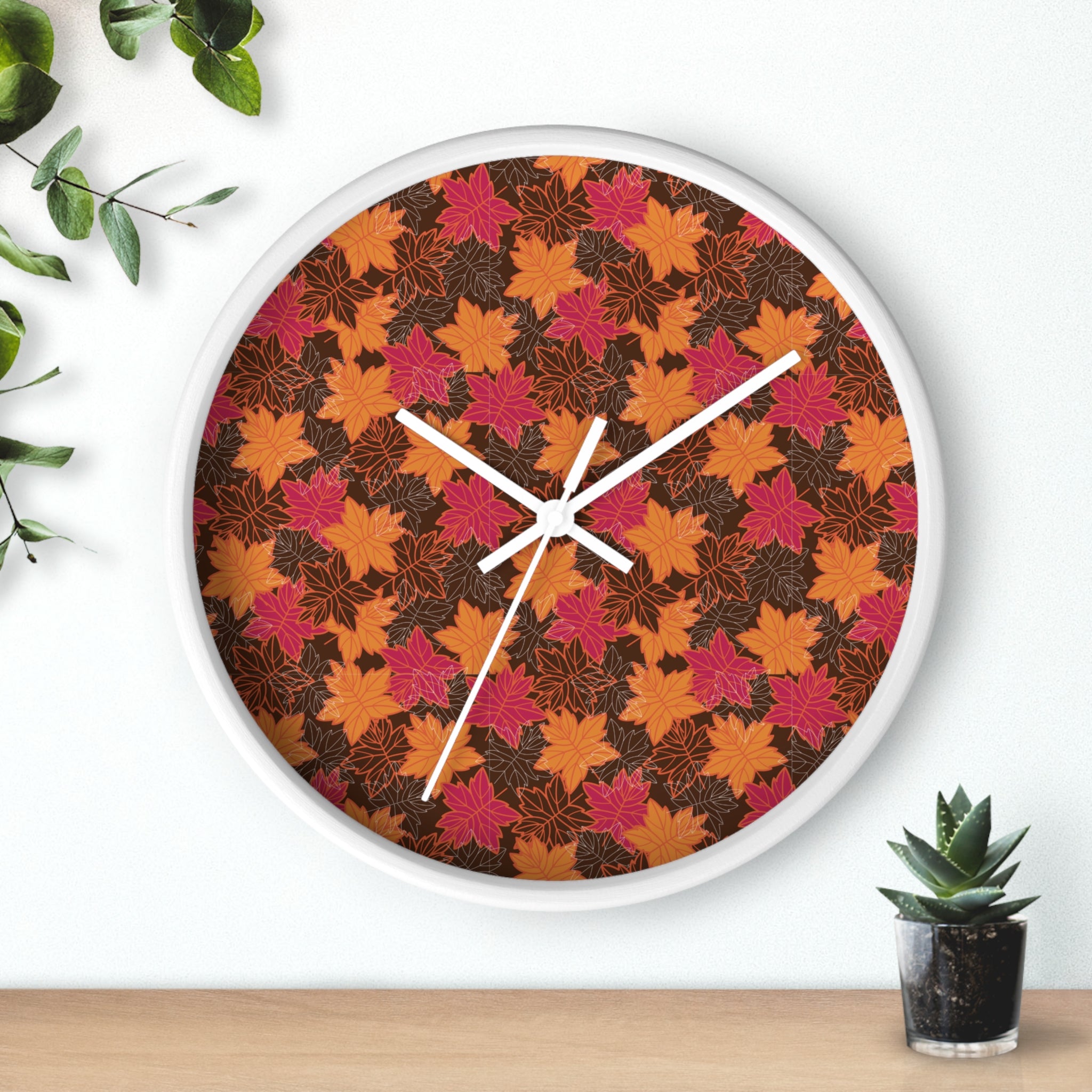 Seasonal Themed Wall Clock - Fall Leaves