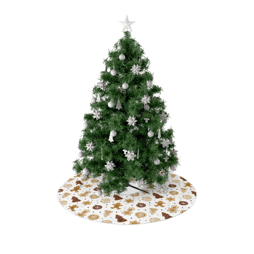 Gingerbread Cookie Patterned Christmas Tree Skirt