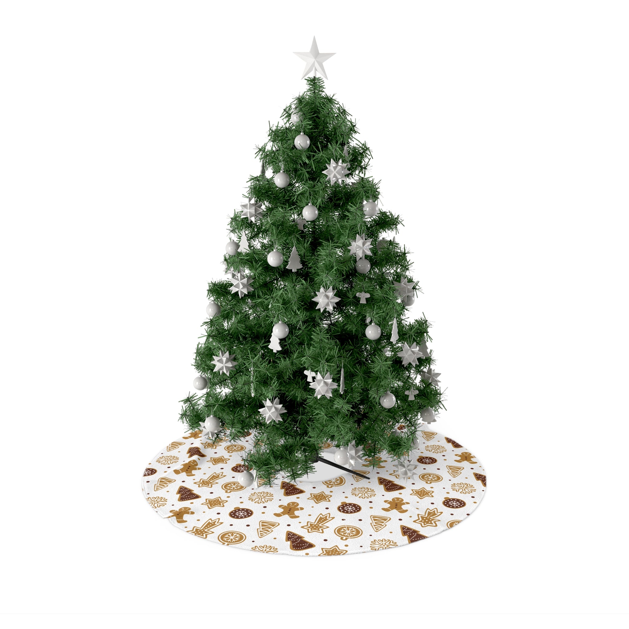 Gingerbread Cookie Patterned Christmas Tree Skirt