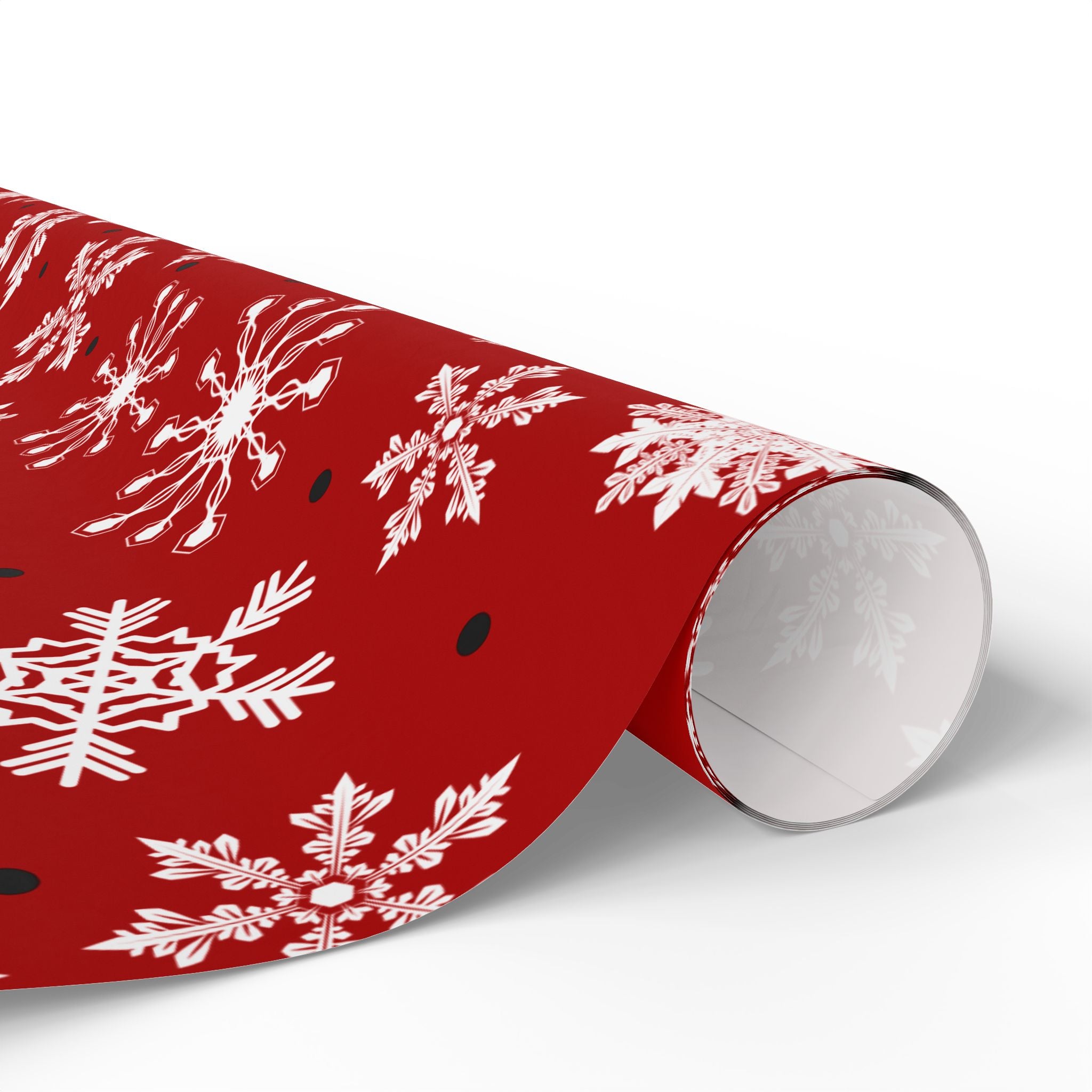 Christmas Gift Wrap Roll - Red/White Snowflakes